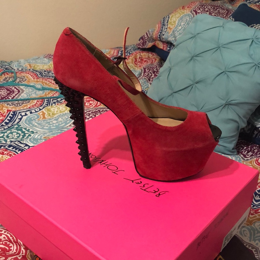 Betsey Johnson black studded heel